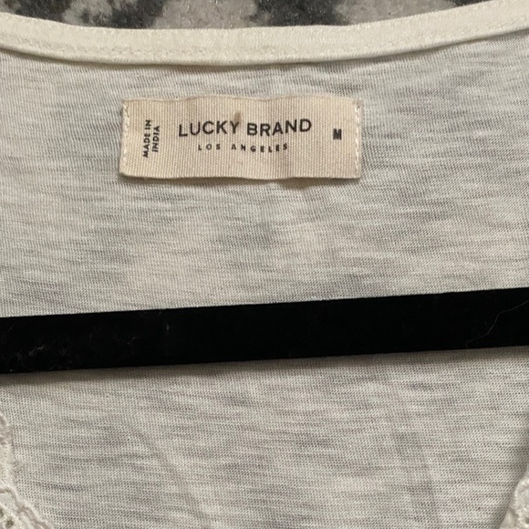 Lucky Brand Cream Lace Accent Tank Top NWT - Picture 3 of 3